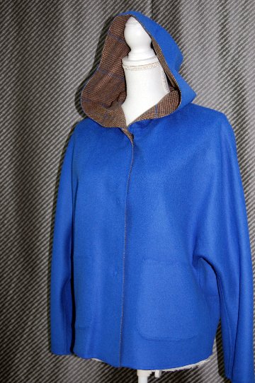 カシミヤ混ウール　ダブルフェイスフーディージャケットの画像