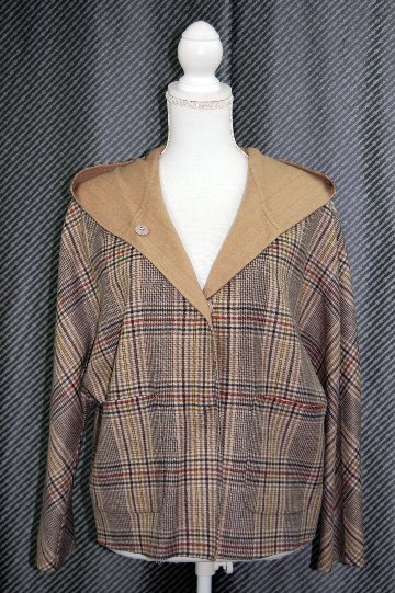 カシミヤ混ウール　ダブルフェイスフーディージャケットの画像