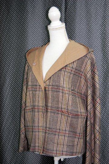 カシミヤ混ウール　ダブルフェイスフーディージャケットの画像