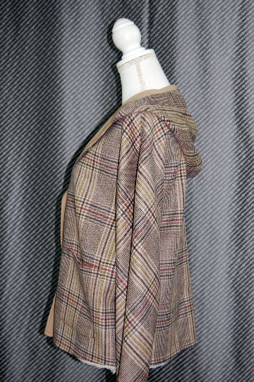 カシミヤ混ウール　ダブルフェイスフーディージャケットの画像