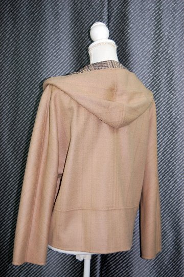 カシミヤ混ウール　ダブルフェイスフーディージャケットの画像