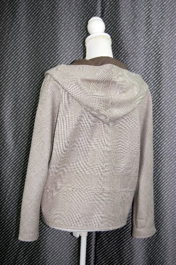 カシミヤ混ウール　ダブルフェイスフーディージャケットの画像