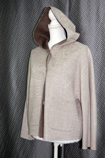 カシミヤ混ウール　ダブルフェイスフーディージャケットの画像