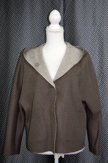 カシミヤ混ウール　ダブルフェイスフーディージャケットの画像