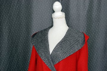 ウールカシミヤ　ダブルフェイスフーディーダブルブレストコートの画像