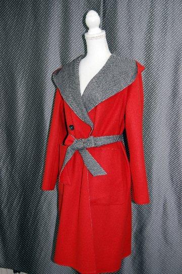 ヨシエイナバ　美品　ダブルフェイスカシミヤ混　ハーフコート カシミヤダブルフェイス リバーコート