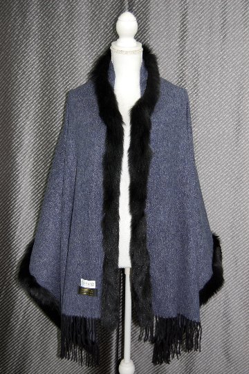 GRES　カシミヤ大判ストール　Foxトリムの画像