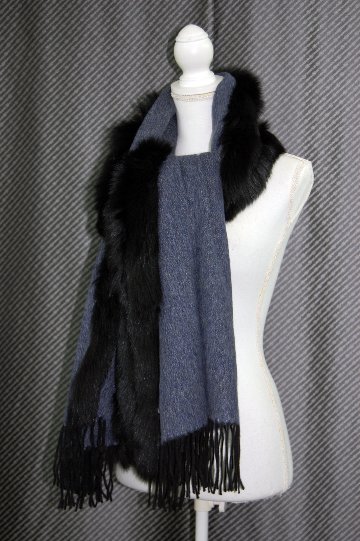 GRES　カシミヤ大判ストール　Foxトリムの画像
