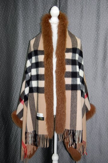 GRES　カシミヤ大判ストール　Foxトリムの画像