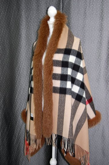 GRES　カシミヤ大判ストール　Foxトリムの画像