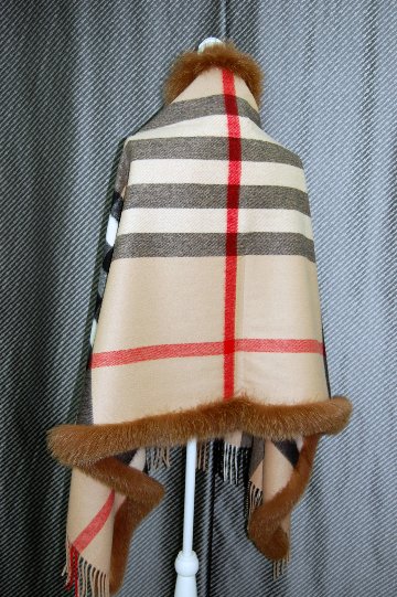 GRES　カシミヤ大判ストール　Foxトリムの画像