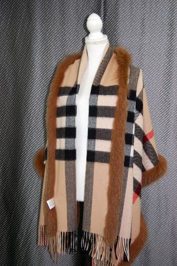 GRES　カシミヤ大判ストール　Foxトリムの画像