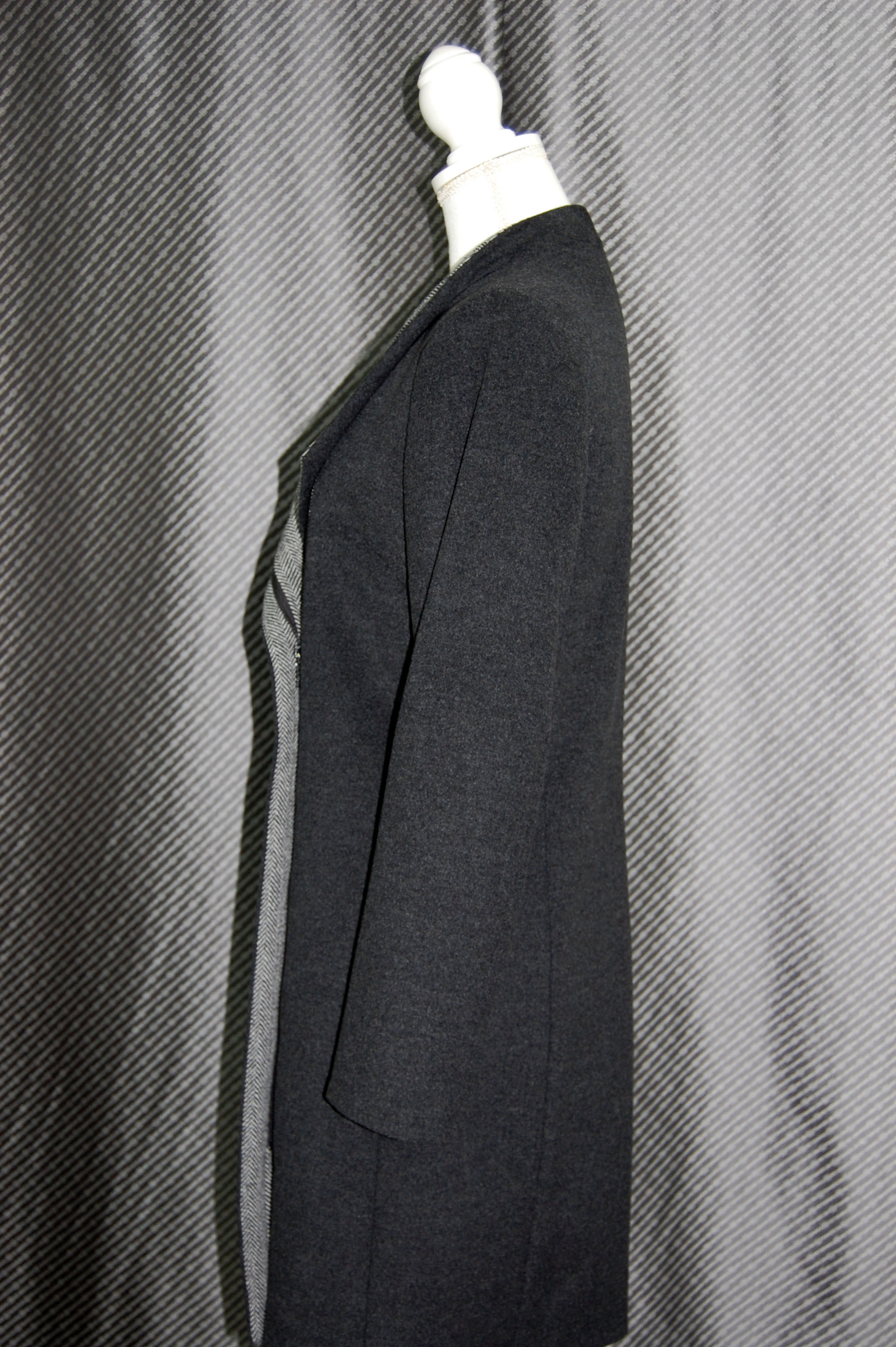 JEAN-LOUIS SCHERRER　カシミヤ混ウール　オフセットファスナーコートの画像