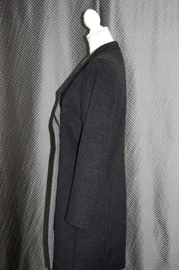 JEAN-LOUIS SCHERRER　カシミヤ混ウール　オフセットファスナーコートの画像