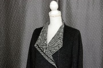 JEAN-LOUIS SCHERRER　カシミヤ混ウール　オフセットファスナーコートの画像