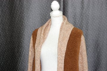 ラムウール＆ニット　切り替えフーディーコートの画像