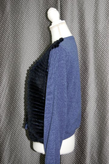 カシミヤニット＆ミンク　リバーシブルカーディガンの画像