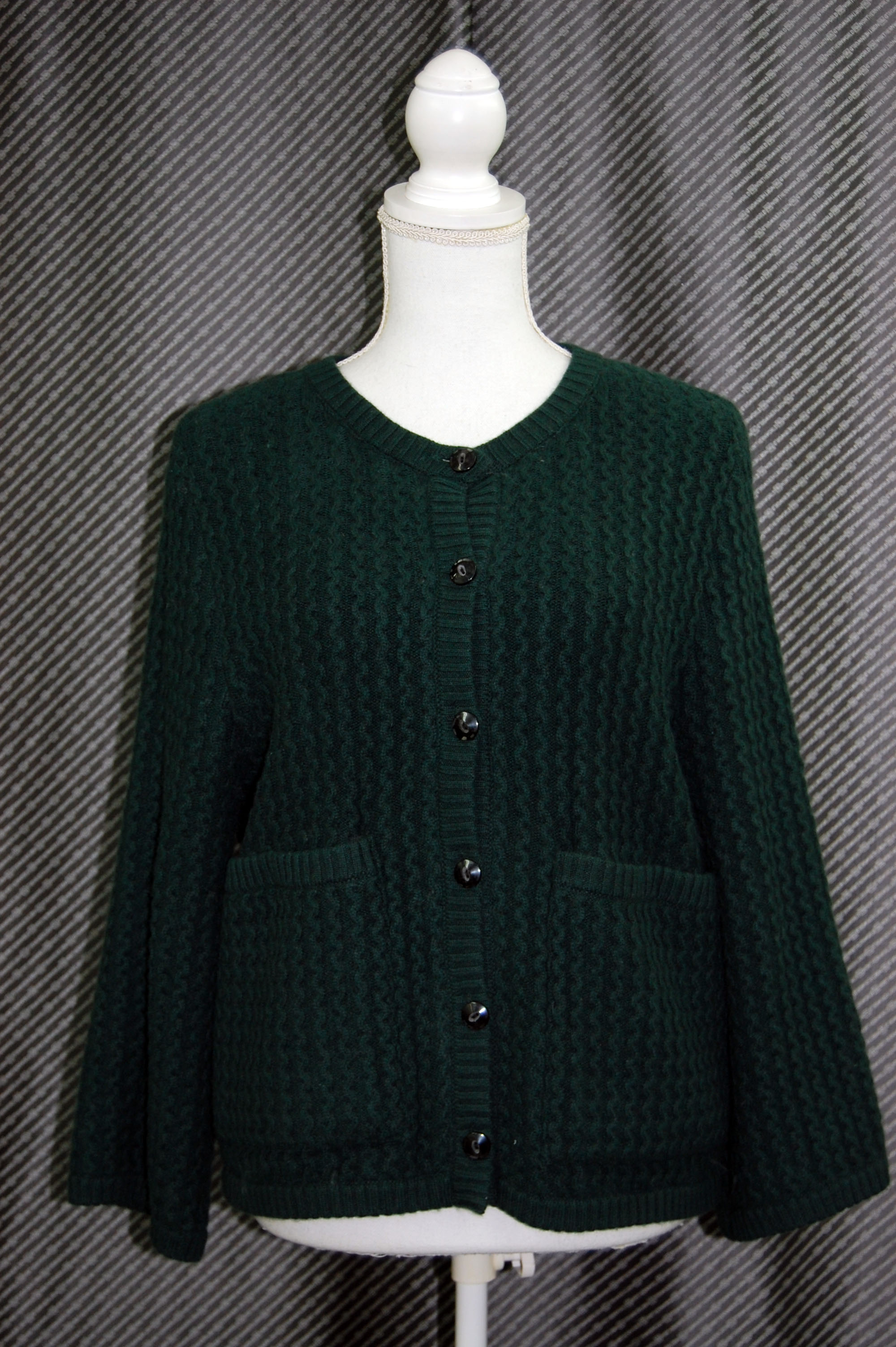 カシミヤニット＆レッキス　リバーシブルカーディガンの画像