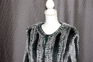 カシミヤニット＆レッキス　リバーシブルカーディガンの画像