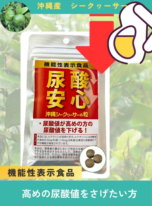 尿酸安心 15g（250mg×60粒）｜OKINAWA Cho-sei-Shop