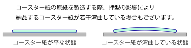 コースターが少し湾曲している場合もございます。