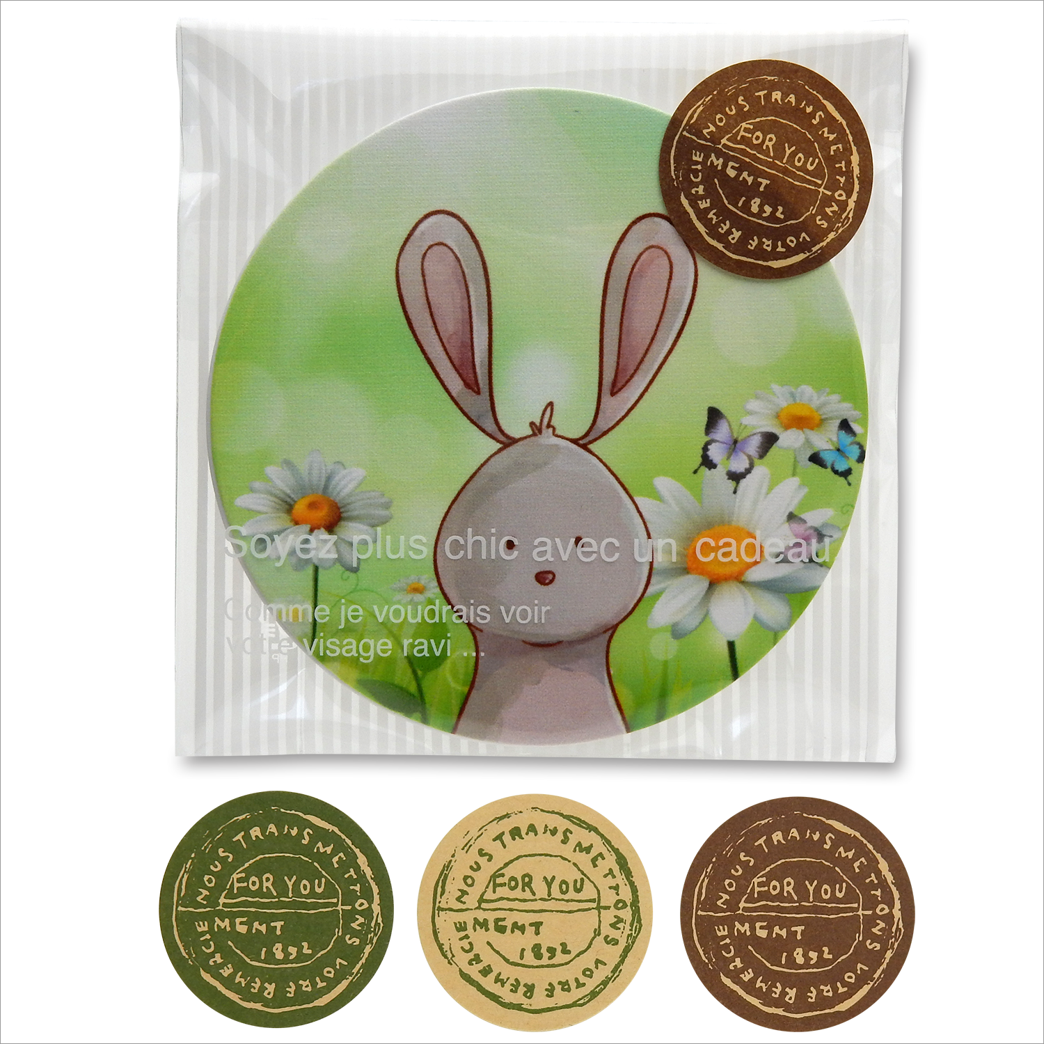 紙コースターのギフトラッピング:写真2