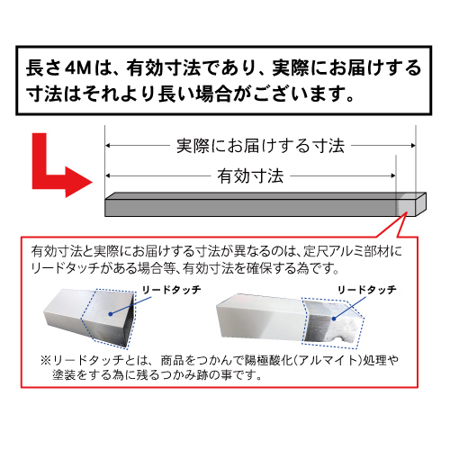 50mm角アルミ角パイプ(シルバー) 4本セット 4000mmの画像