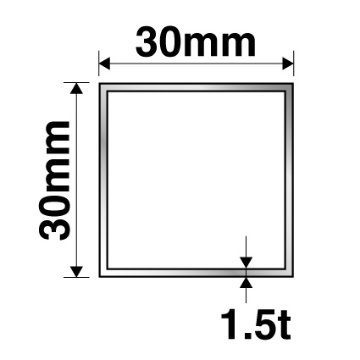 【溶接完成品】1.5t×30mm角 生地アルミ枠 910×910mmの画像