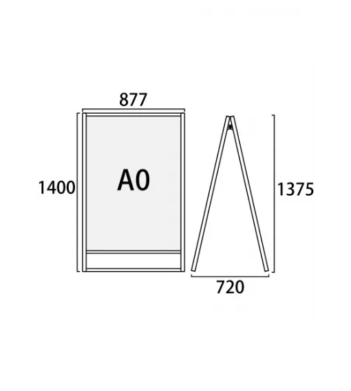 フラットオープンスタンド看板A0両面（FOSK-A0R・シルバー/BFOSK-A0R・ブラック）の画像