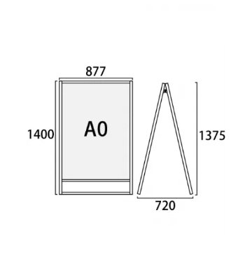 フラットオープンスタンド看板A0両面（FOSK-A0R・シルバー/BFOSK-A0R・ブラック）の画像