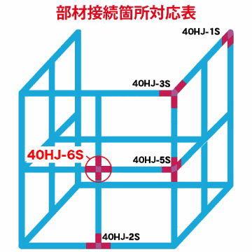 40HJ-6S 40mm角用アルミコネクター(シルバー)の画像