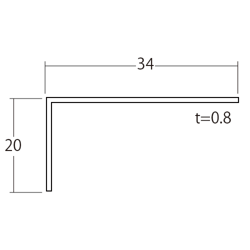 薄物アングル L0.8×20×34×3.64m(ホワイト)の画像