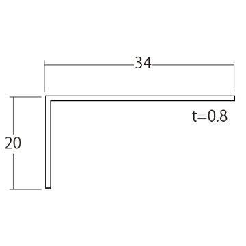 薄物アングル L0.8×20×34×3.64m(ホワイト)の画像
