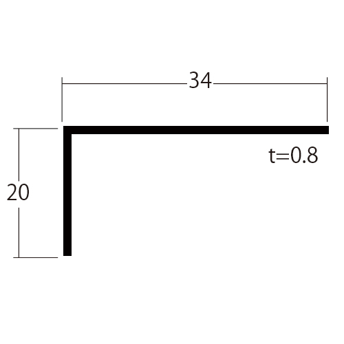 薄物アングル L0.8×20×34×3.64m(ブラック)の画像