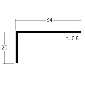 薄物アングル L0.8×20×34×3.64m(ブラック)の画像