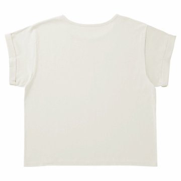 RODENA women's tops Roll-up t-shirt white 0003画像