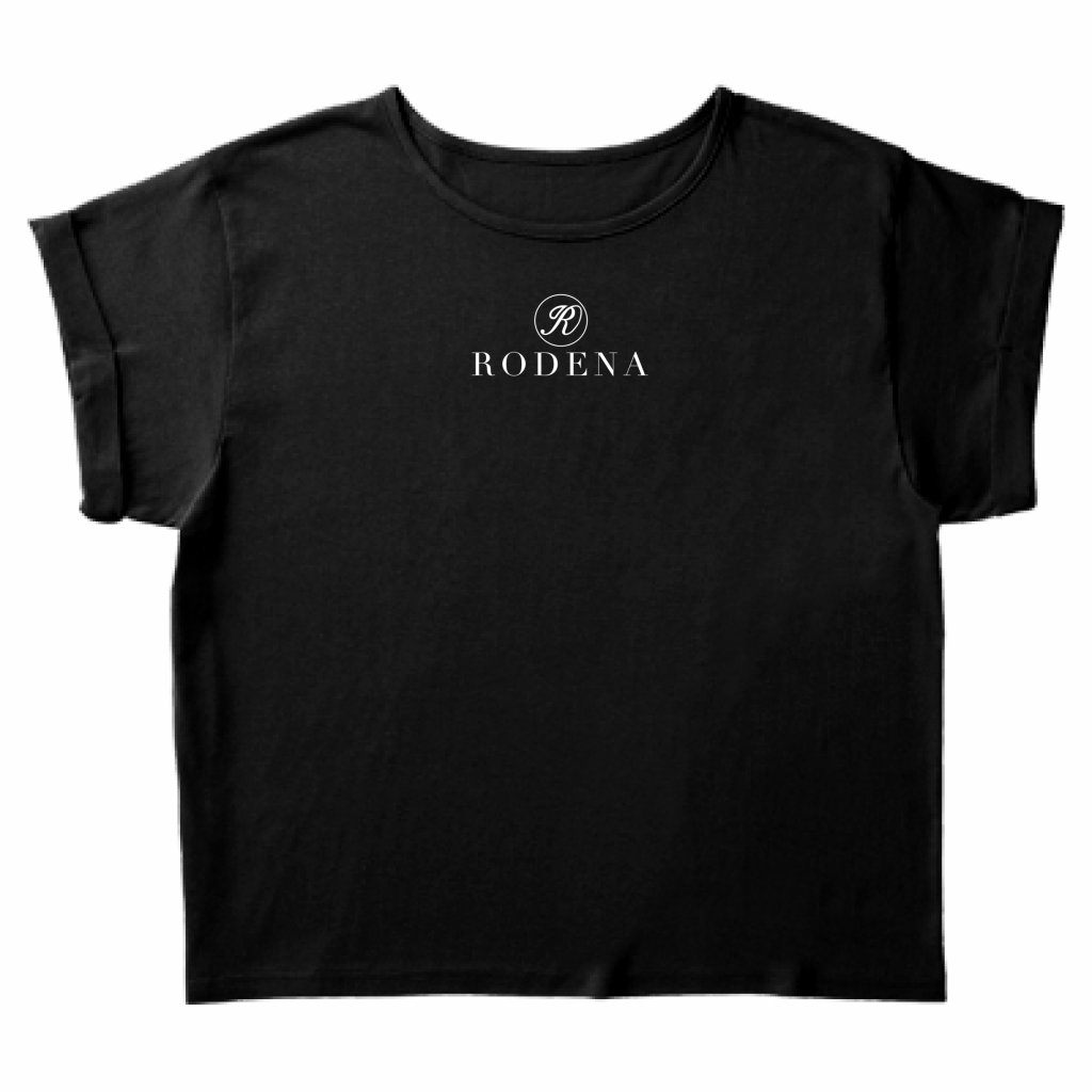 RODENA women's tops Roll-up t-shirt black 0004画像