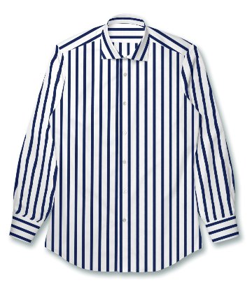 【Organic Cotton】【THOMAS MASON】ネイビー ブロード ストライプ ドレスシャツの画像