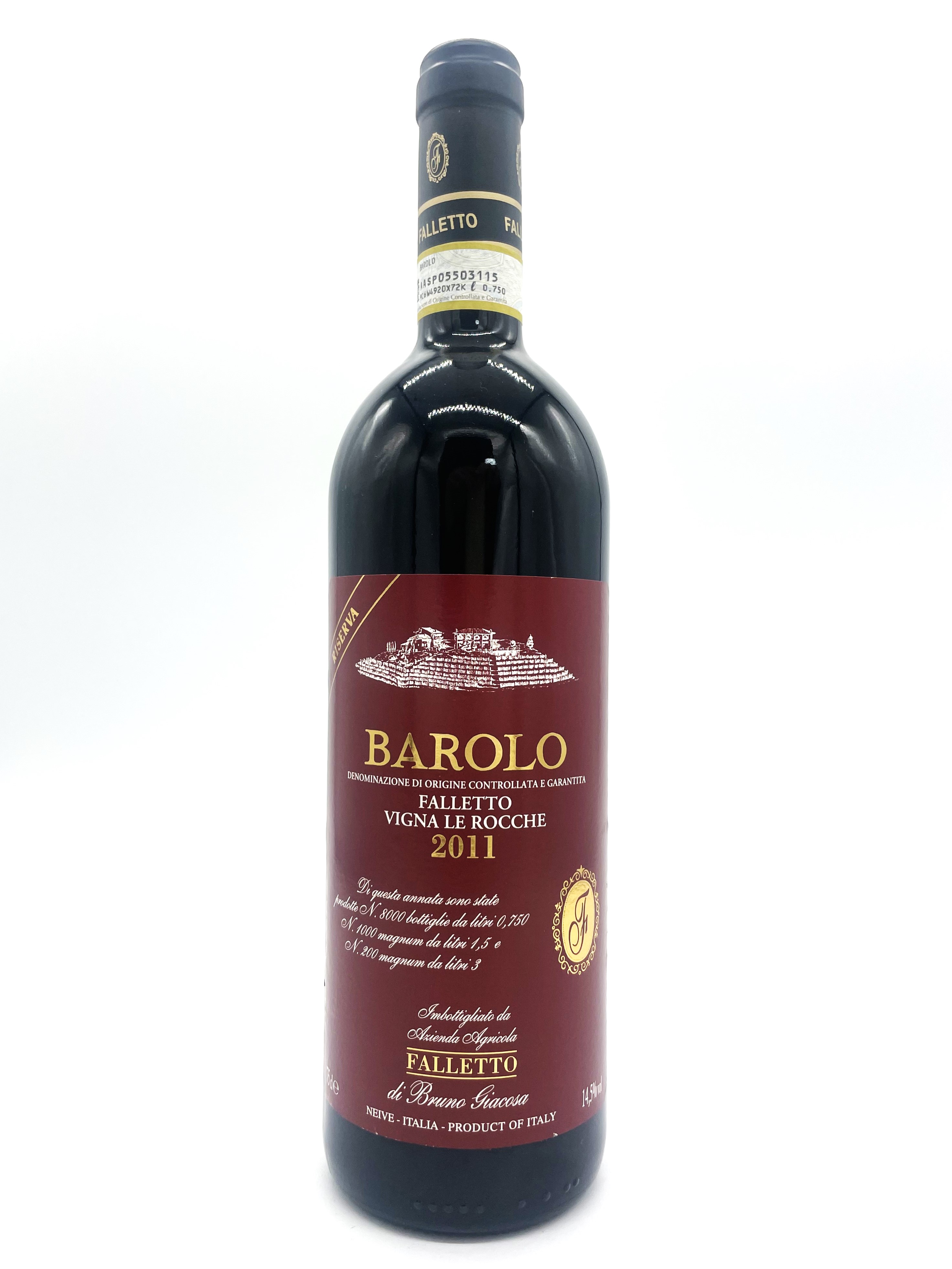 バローロ・ファレット・ヴィーニャ・レ・ロッケ・リゼルヴァ BAROLO FALLETTO ROCCHE RISERVA / ブルーノ・ジャコーザ BRUNO GIACOSA 2011年 750mlの画像