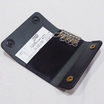 KC3-ADV-BK-CRレザーキーケース3-KC3ADV-黒羽（CROW：クロウ)レザーキーホルダーの画像