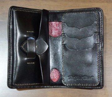 FN-WMN1-4S-BKxBKxBKxRD-多脂革ミディアムウォレットFNWMN14S(旧品番FH-WS014)-FNWMN14S-FHWS014-FLATHEADの画像
