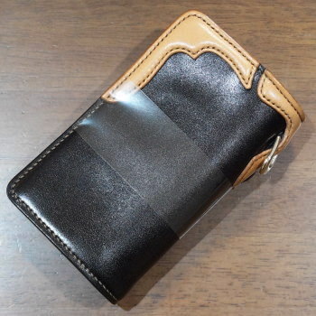 FN-WMN1-4S-BKxTANxBKxRD-多脂革ミディアムウォレットFNWMN14S(旧品番FH-WS014)-FNWMN14S-FHWS014-FLATHEAD-フラットヘッドウォレットの画像