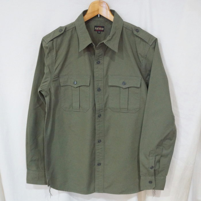 FN-SCK-005L-OLV-サファリシャツ-FNSCK005L-FLATHEAD-フラットヘッドワークシャツ-フラットヘッドシャツの画像