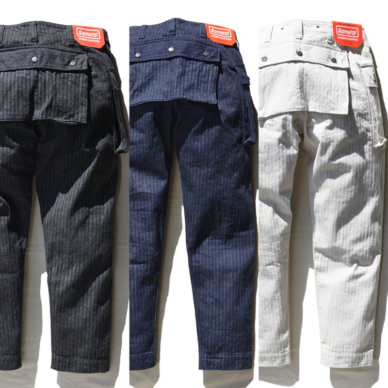 SWC440MP-HB-13ozヘリンボンモンキーパンツ-SWC440MPHB-SAMURAIJEANS-サムライジーンズデニムジーンズ-SAMURAIWORKCLOTHESの画像