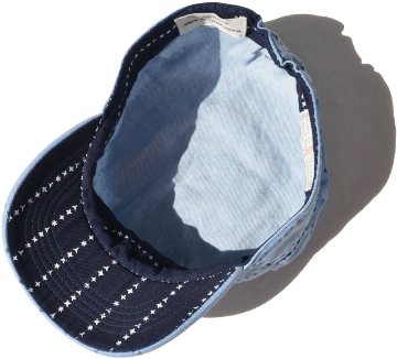 SJ202WC-SHR-インディゴ手裏剣ワークキャップ-SJ202WCSHR-SAMURAIJEANSの画像