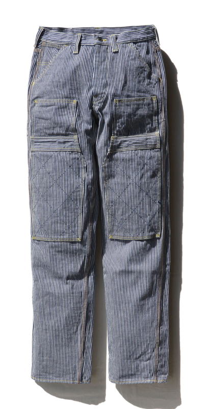 SM410DBN-HC-17ozヒッコリーダブルニーワークパンツ-SM410DBNHC-SAMURAIJEANS-サムライジーンズデニムジーンズ・サムライ自動車倶楽部デニムジーンズの画像
