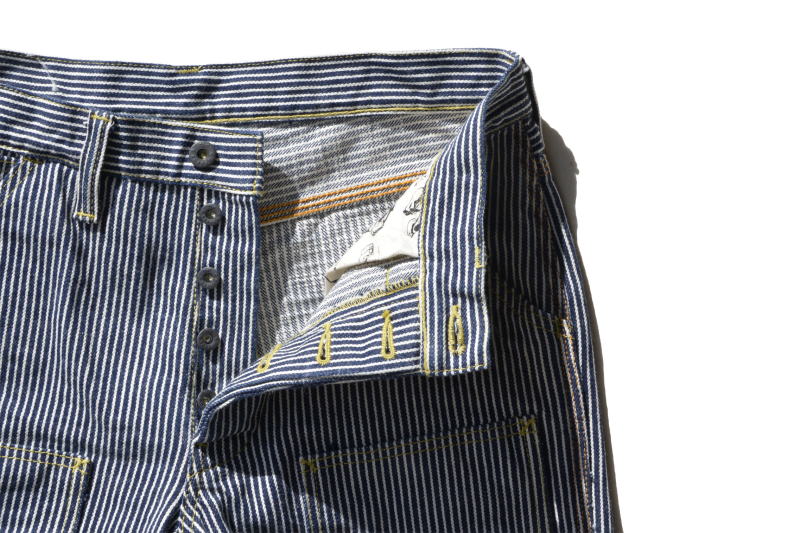 SM410DBN-HC-17ozヒッコリーダブルニーワークパンツ-SM410DBNHC-SAMURAIJEANS-サムライジーンズデニムジーンズ・サムライ自動車倶楽部デニムジーンズの画像
