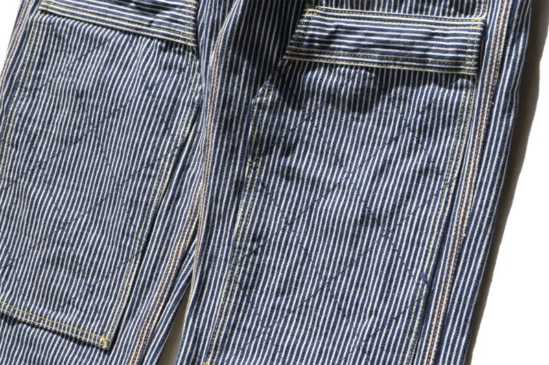 SM410DBN-HC-17ozヒッコリーダブルニーワークパンツ-SM410DBNHC-SAMURAIJEANS-サムライジーンズデニムジーンズ・サムライ自動車倶楽部デニムジーンズの画像