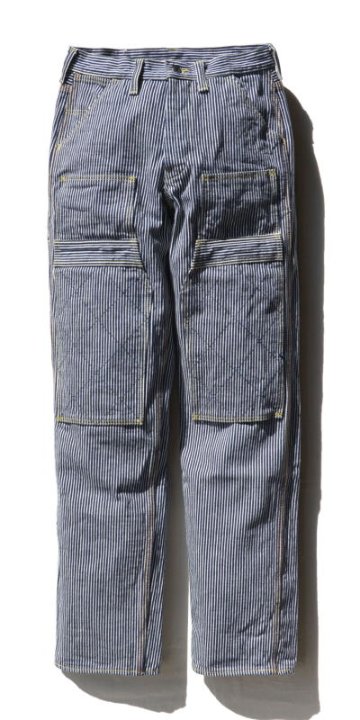 SM410DBN-HC-17ozヒッコリーダブルニーワークパンツ-SM410DBNHC-SAMURAIJEANS-サムライジーンズデニムジーンズ・サムライ自動車倶楽部デニムジーンズの画像