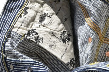SM410DBN-HC-17ozヒッコリーダブルニーワークパンツ-SM410DBNHC-SAMURAIJEANS-サムライジーンズデニムジーンズ・サムライ自動車倶楽部デニムジーンズの画像